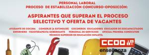 Proceso de Estabilización Concurso- Oposición: Aspirantes que superan el proceso selectivo y oferta de vacantes