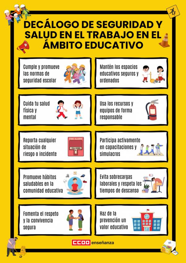 Decálogo de Seguridad y Salud en el Trabajo en el ámbito educativo