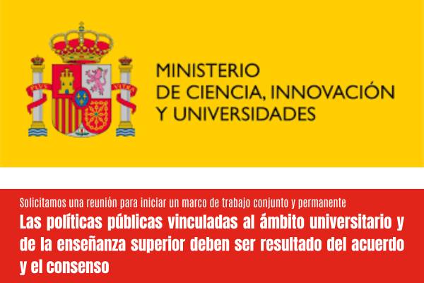 CCOO considera que las políticas públicas vinculadas al ámbito universitario y de la enseñanza superior deben ser el resultado del acuerdo y el consenso