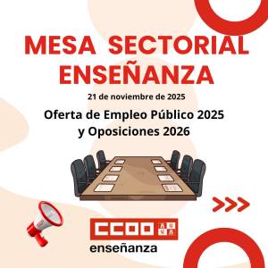 Oferta de Empleo Público 2025 y Oposiciones 2026. Información mesa sectorial 21 de noviembre