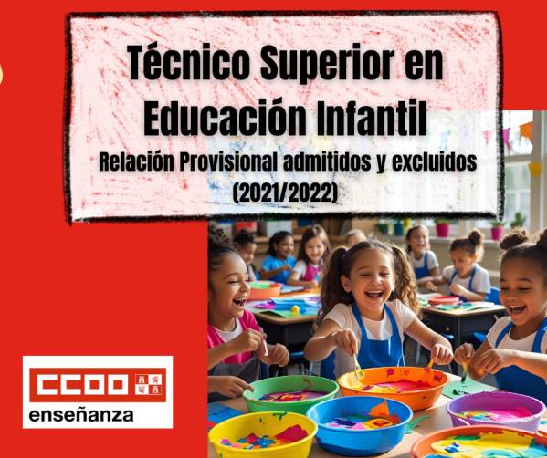 Técnico-a Superior de Educación Infantil: relación provisional de admitidos y excluidos