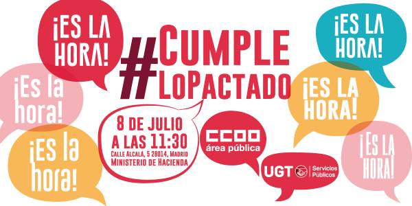 CCOO y UGT convocan movilizaciones ante los incumplimientos de la Administración con las personas trabajadoras en el empleo público de nuestro país