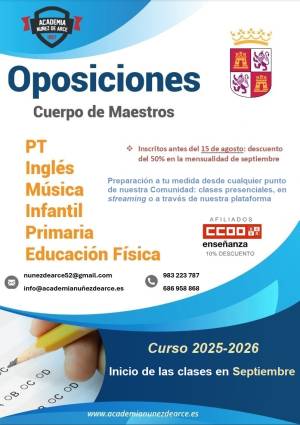 Preparación de Oposiciones 2025-2026 en la Academia Núñez de Arce