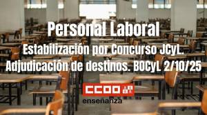 Personal Laboral. Estabilización por Concurso JCyL. Adjudicación de destinos. BOCyL 2/10/25