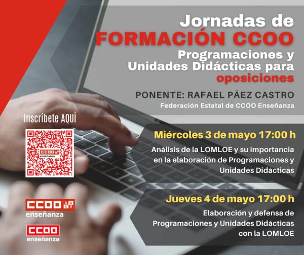 Jornadas de FORMACIÓN CCOO: Programaciones y Unidades Didácticas LOMLOE para oposiciones