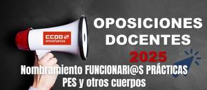 Oposiciones 2025. PES y otros cuerpos. Funcionarios en prácticas